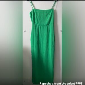 Superdown Spaghetti Strap Emerald Dress